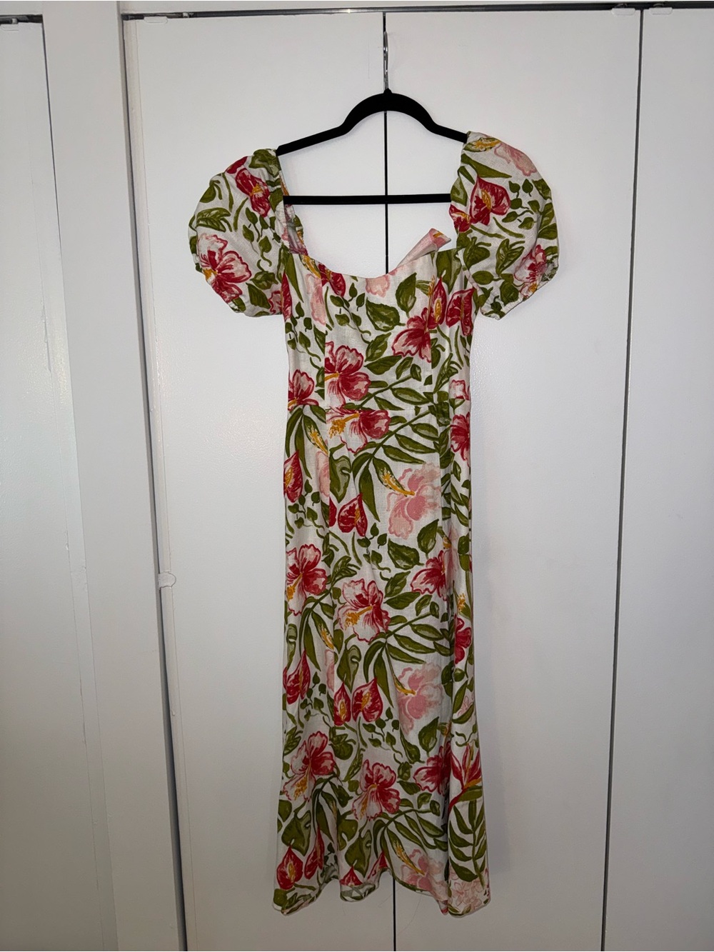 Reformation Floral Maxi Dress in Pink & Green